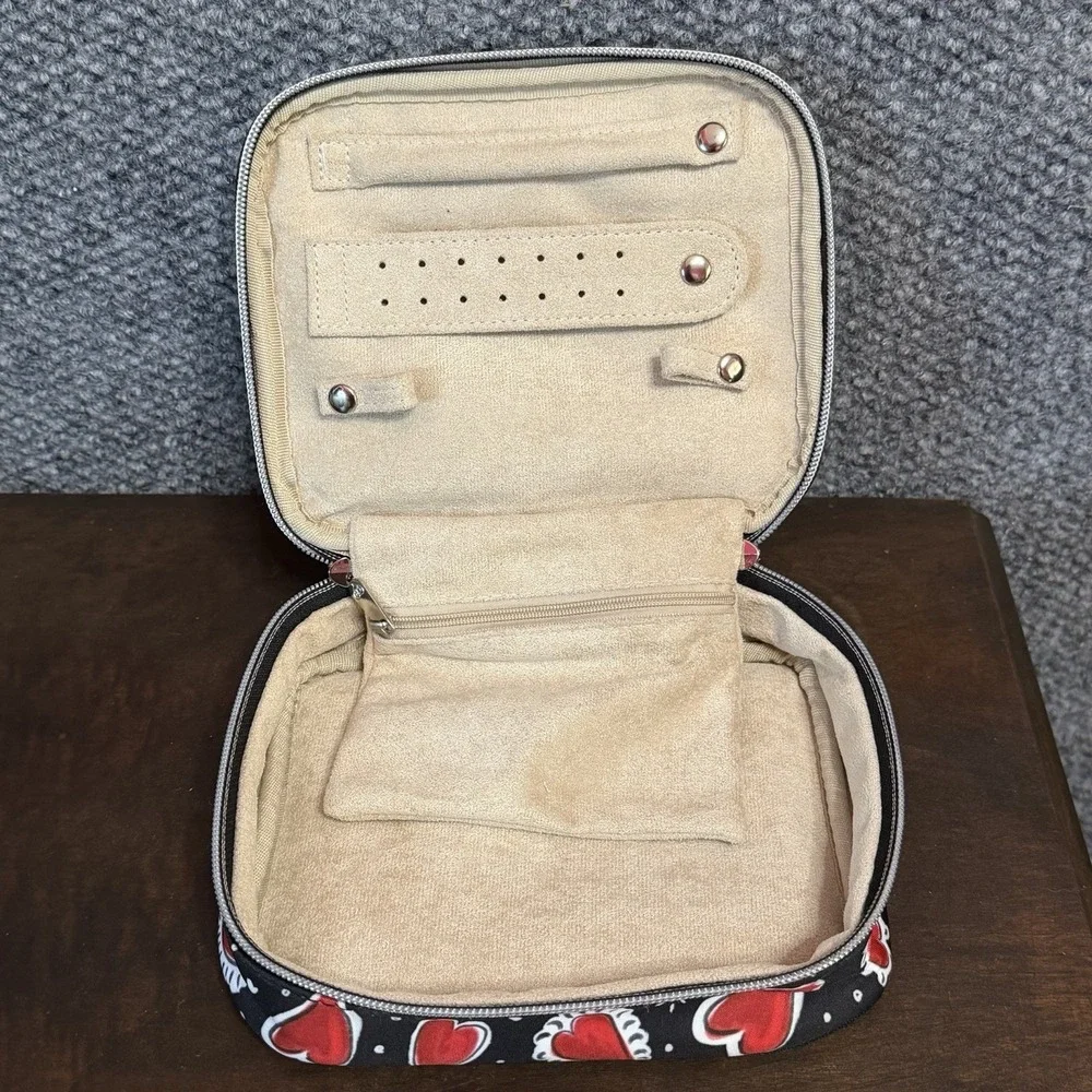 BRIGHTON Hearts A Flutter Zip Around Travel Jewelry Case Pouch